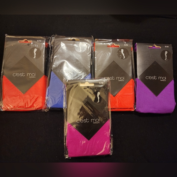 New C'est Moi Solid Tights Differen Colour Size S-M (pack of 5) - Picture 1 of 6